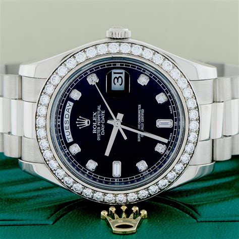 rolex presidential day date white face|rolex president white gold 41mm.